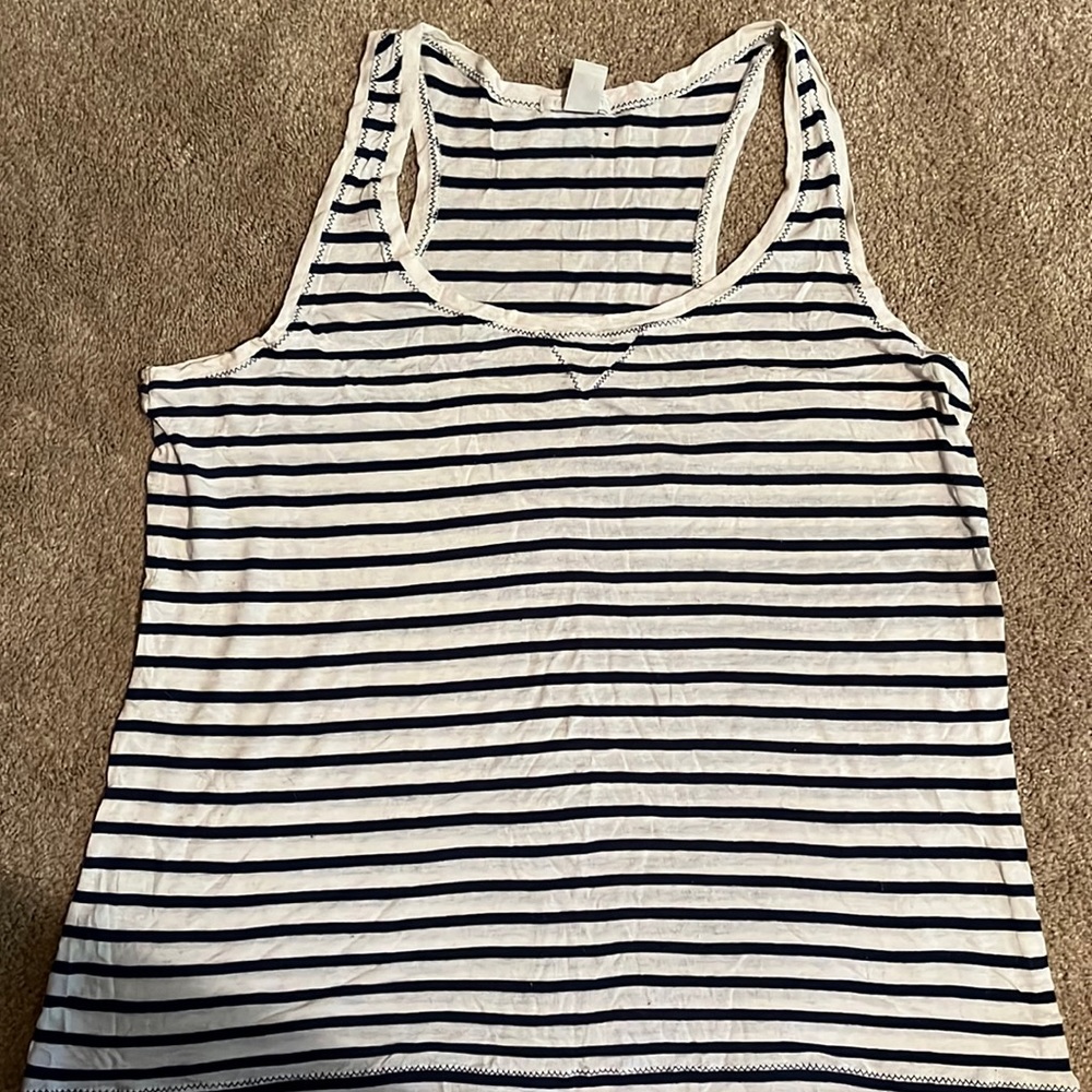 Blue and white tank top
